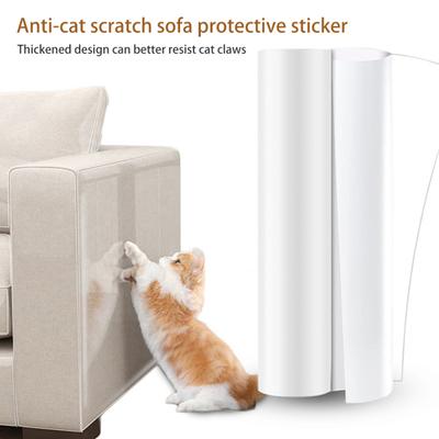 1 Set Cat Scratch Protector Thicken Anti Cat Scratch Furniture Guard Transparent Single-Sided Sticky Couch Protector for Home
