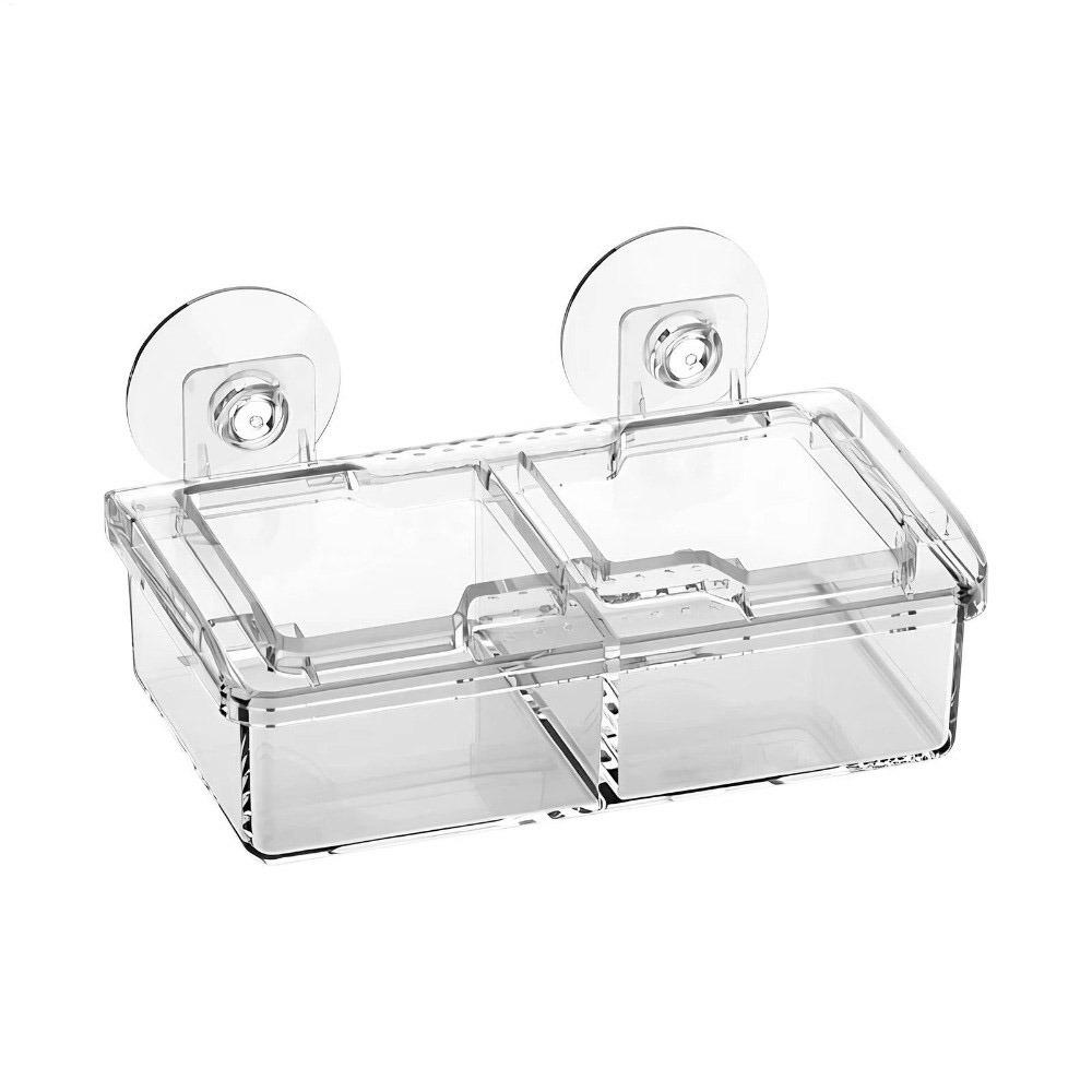 Transparent Suction Cup Reptiles Feeders Plastic Anti-Escape Food Bowl Reptile Drinker Bowl Snakes