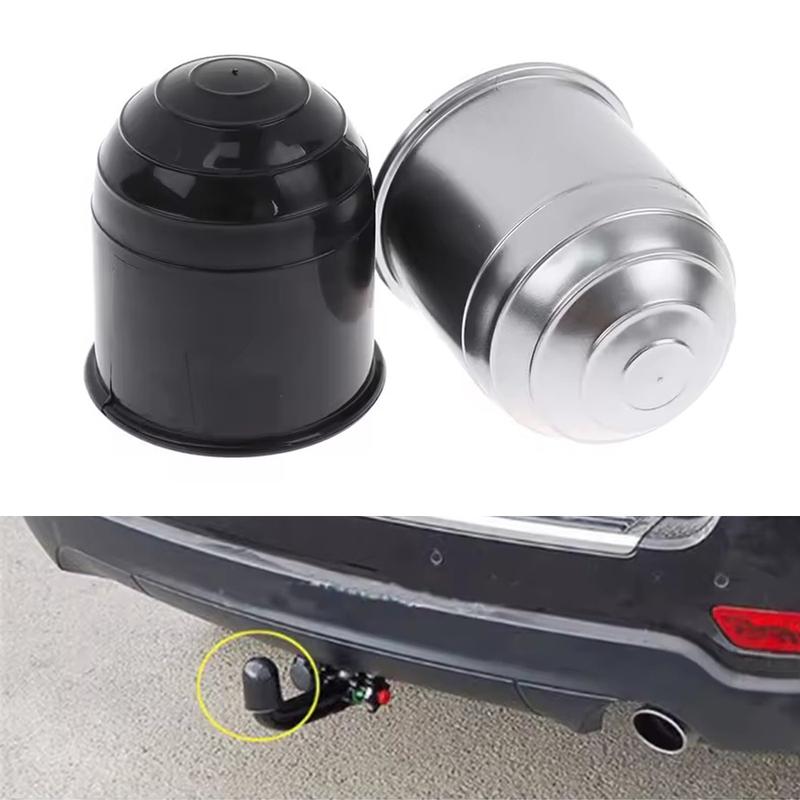 1Pc Black/Silver Trailer Ball Head Protective Cover Car Tow Bar Ball Cover Plastic Truck Hitch Trailer Protector Cap Car Parts