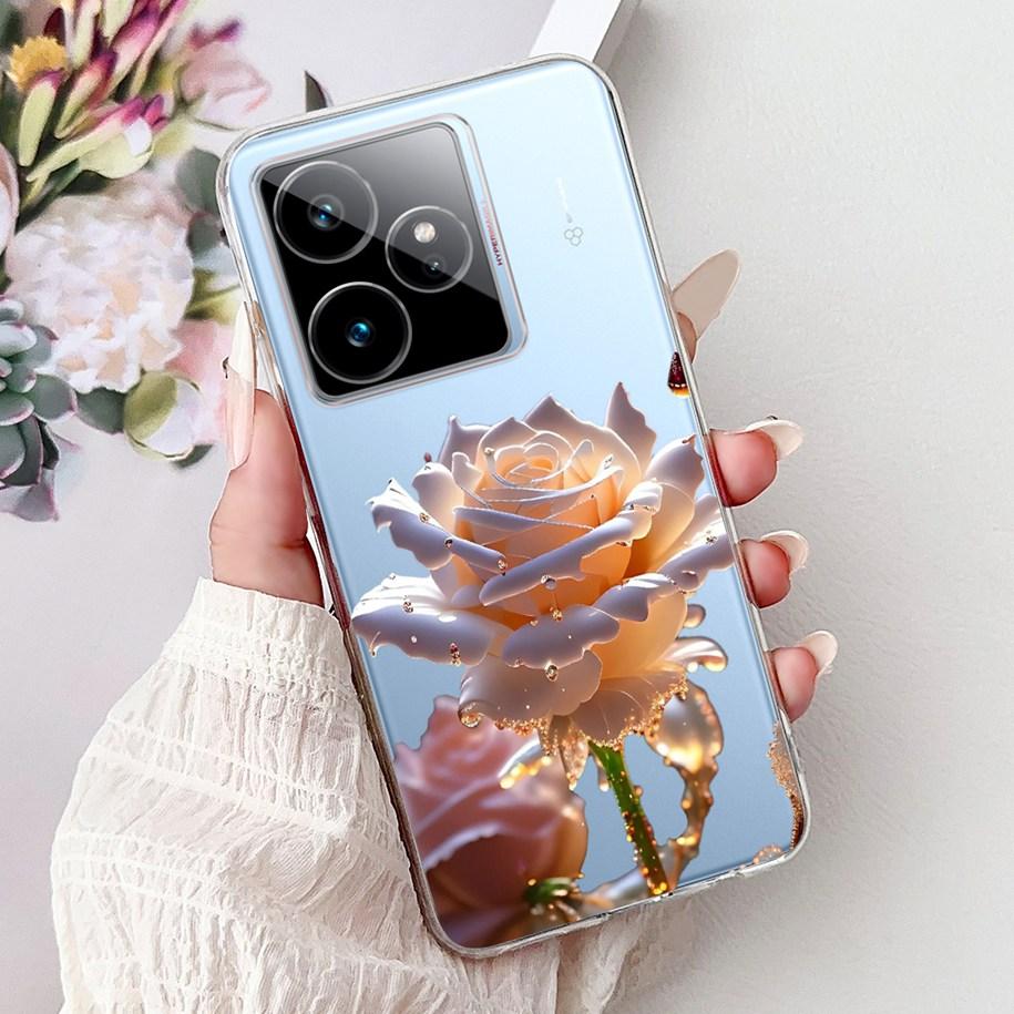 For Realme GT7 2025 Case RMX6688 Cover New Fashion Flower Marble Soft Silicone Phone Cases For Realme GT 7 Pro 7T Realme7 Fundas