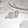 Irregular Liquid Metal Butterfly Flash Diamond Earrings, Asymmetrical Long Cold Wind Lava Water Drop Earrings