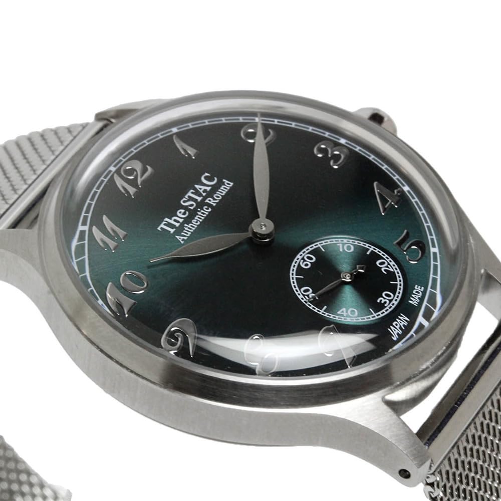 The STAC Classic Retro Stainless Steel Mesh Japanese-Made Wristwatch, 36mm, Style, Men's/Women's, Unisex, Blue-Green, Strap, ST-AR002