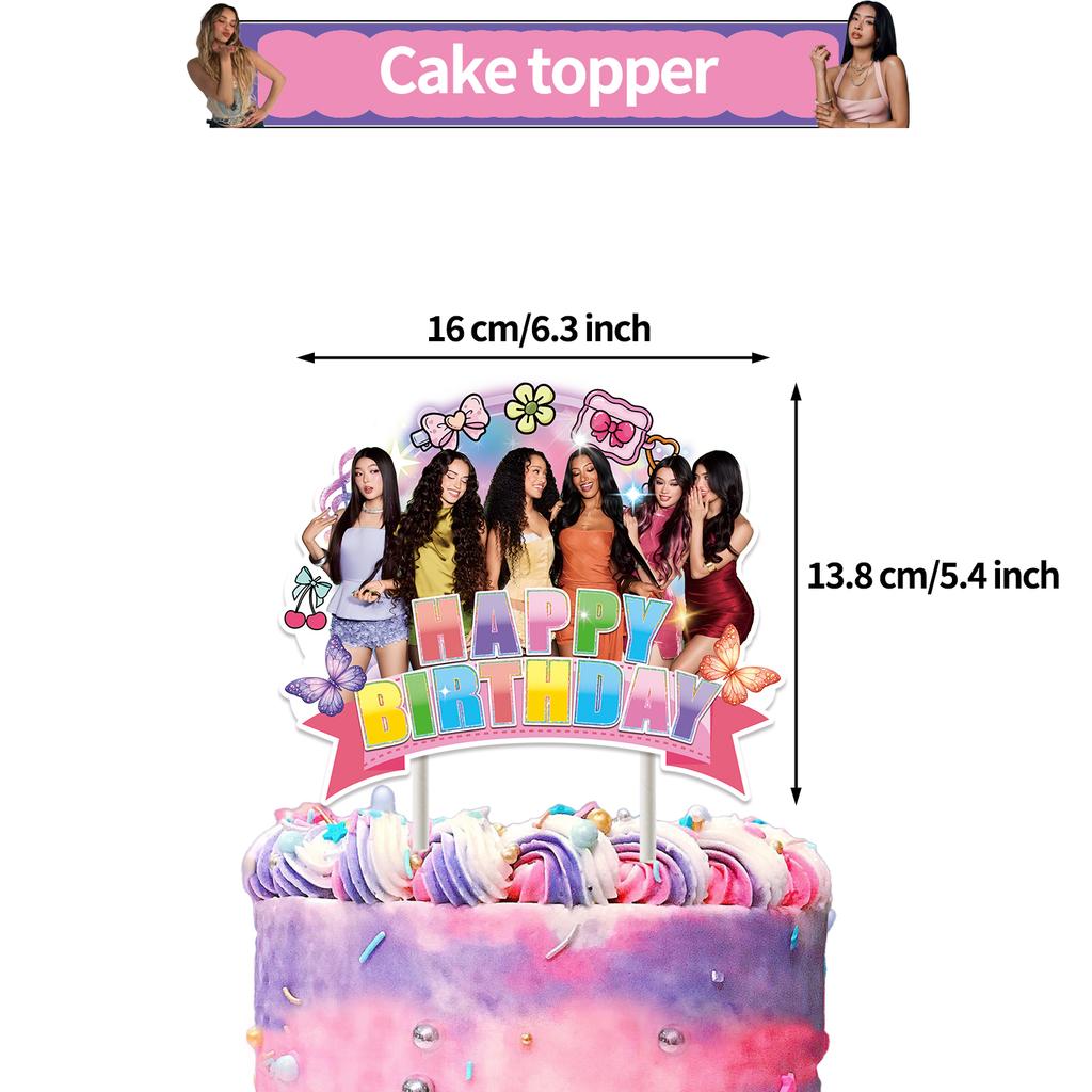 K-Katseyes Theme Birthday Party Decorations Background Kpop Girl Party Favor Fans Balloon Set Cake Topper Backdrop Gift Supplies