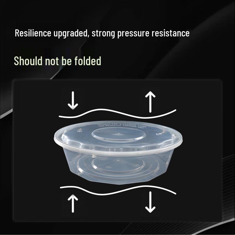 4000ml Disposable Microwavable Round Takeaway Container Set (60-Pack)