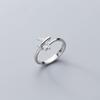 New Exquisite Zircon Airplane 925 Sterling Silver Temperament Personality Sweet Double Layer Crystal Opening Rings TYB014
