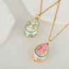 Bohemia Easter Egg Crystal Pendant Copper Necklace Pendant Colorful Enamel Pendant  Bridal