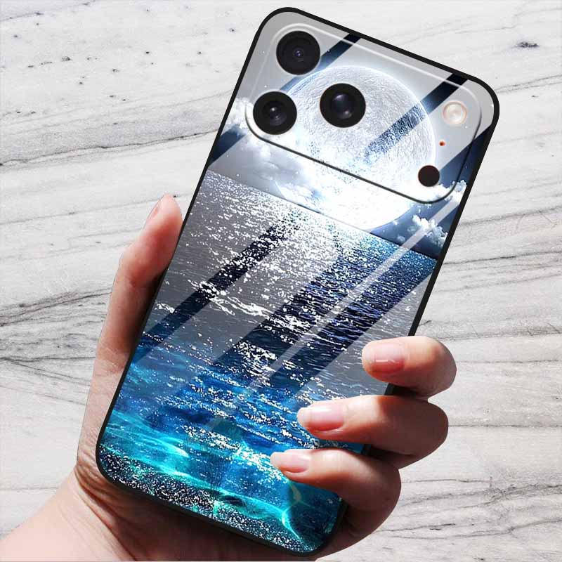 Cartoon Patterns Case For iPhone 17 Pro Plus Capa 17 Pro Max Bumper Luxury Tempered Glass Hard Back Cover iPhone17 Air Funda