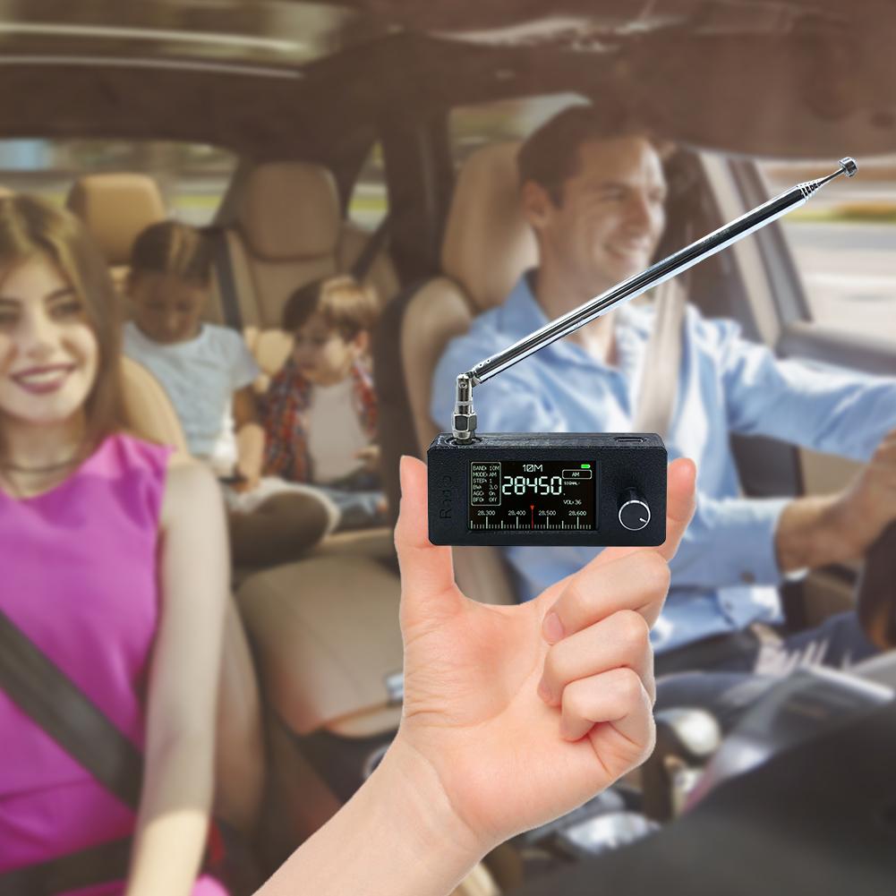 SI4732 0.5-108mhz Portable Radio LSB USB AM FM Pocket Mini Radio 1.9inch IPS Screen FM/AM Radio with Telescopic Antenna