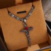 Gothic Personality Punk Thorn Cross Pendant Necklace Women's Hip-hop Fashion Ins Style Sweet Cool Niche Zircon Gift