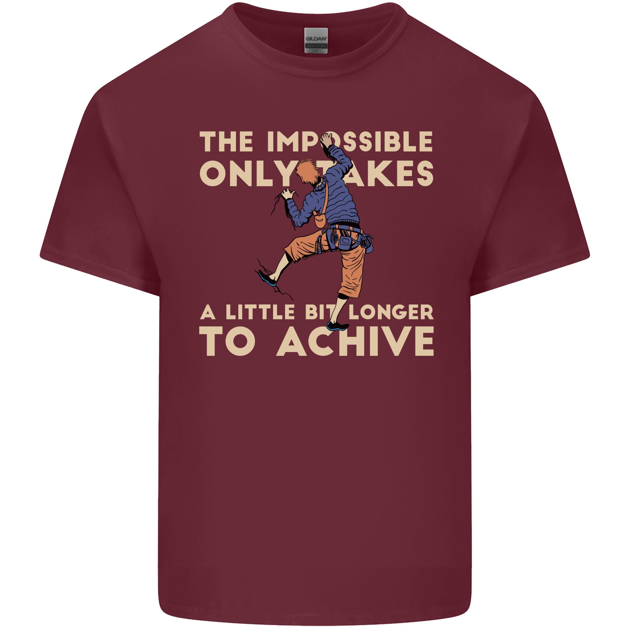Rock Climbing the Impossible Funny Climber Unisexs Light Cotton TShirt S