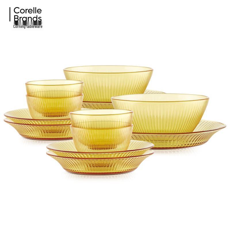 Corning Crystal Honor Series Amber Dinnerware Set