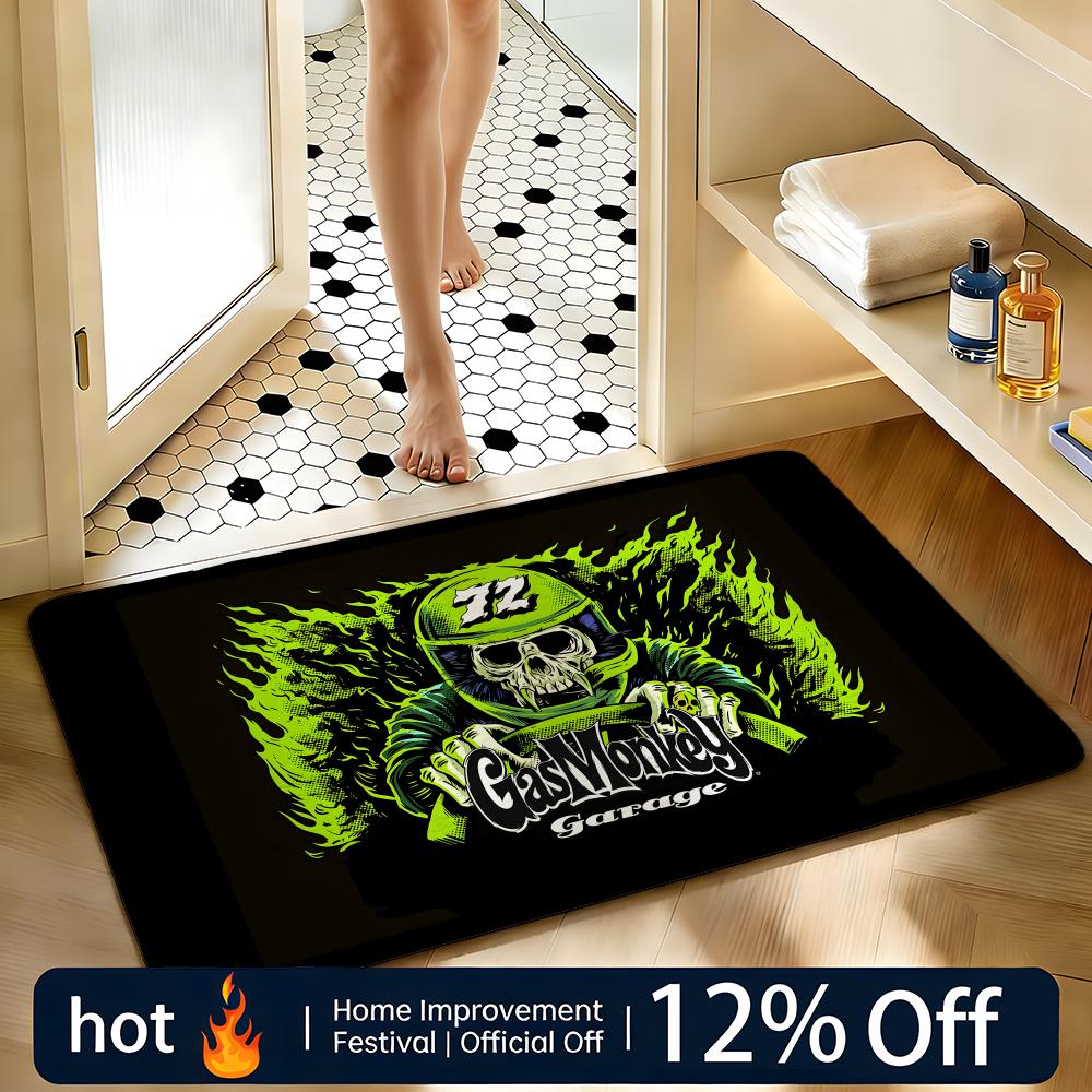 Soft Absorbent Non-Slip Rug Brand Gas Monkey Garage Floor Mat Home Decor Doormat Bedroom Floor Mat Shower Carpet