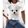 Fashion Women Retro Creative Dog Pattern Print T Shirt Funny Casual O-neck Short Sleeves T-shirt Summer Female Tee Shirt
