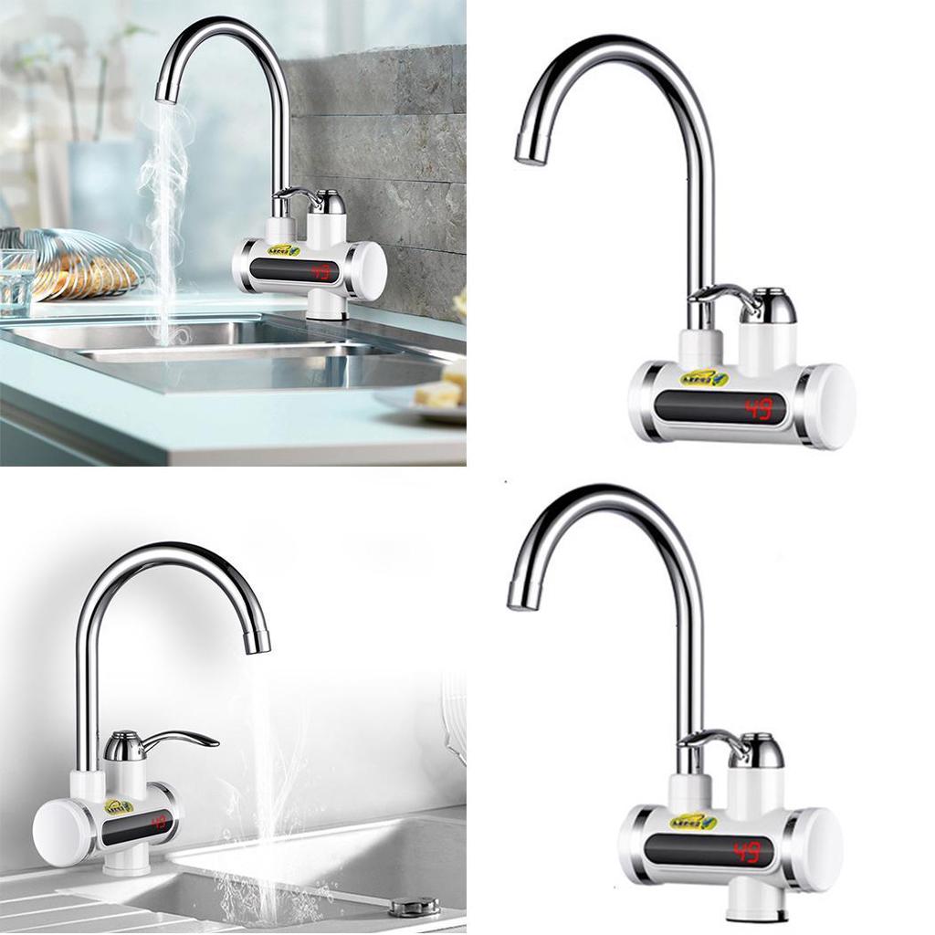 Edelstahl Instant Warmwasserhahn Mit Digitaler Temperaturanzeige - 3300W Für Küche & Bad