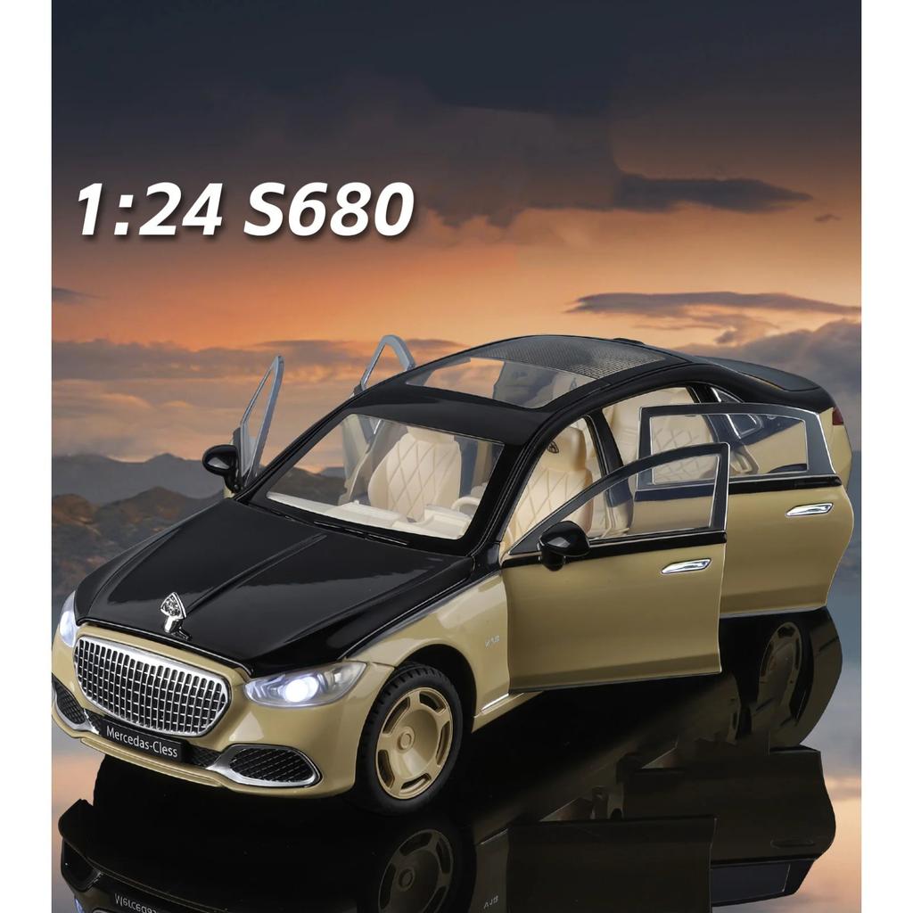 1/24 Maybach S680 Key Control Alloy Model Car Toy Diecasts Metal Casting Sound and Light Pull Back Car Toys for Children Vehicle