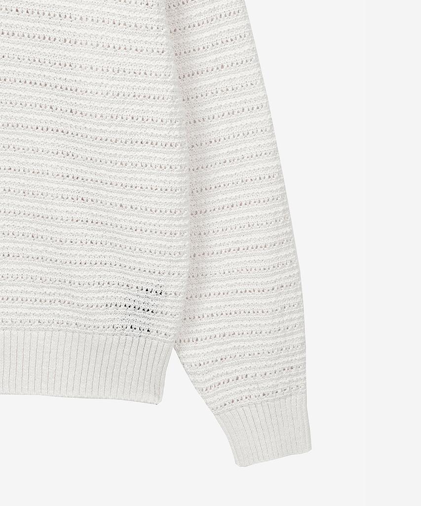 ZIOSONGZIO Tweed Open Collar Off-White Zi2Kt205Ow