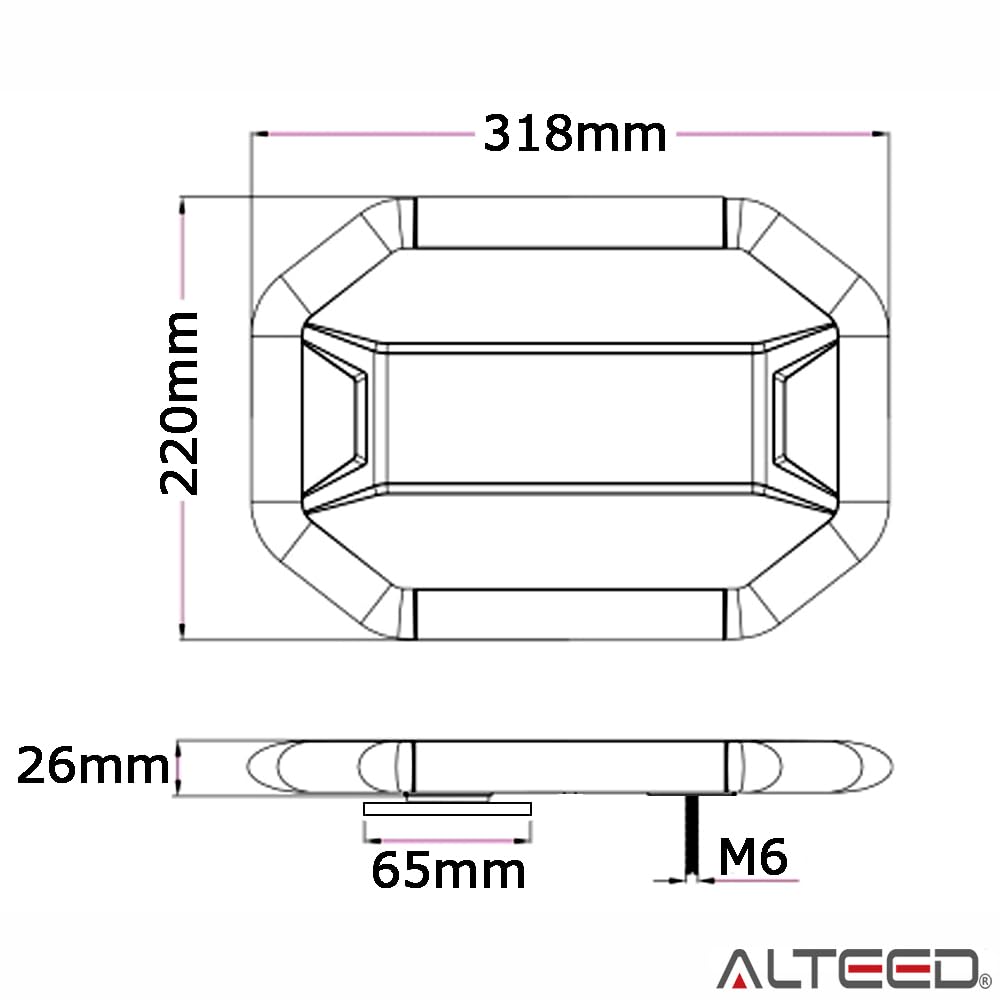 ALTEED COB Yellow LED Car Rotating Patrol Light with Mini Rotating Controller for Vehicles 12V/24V