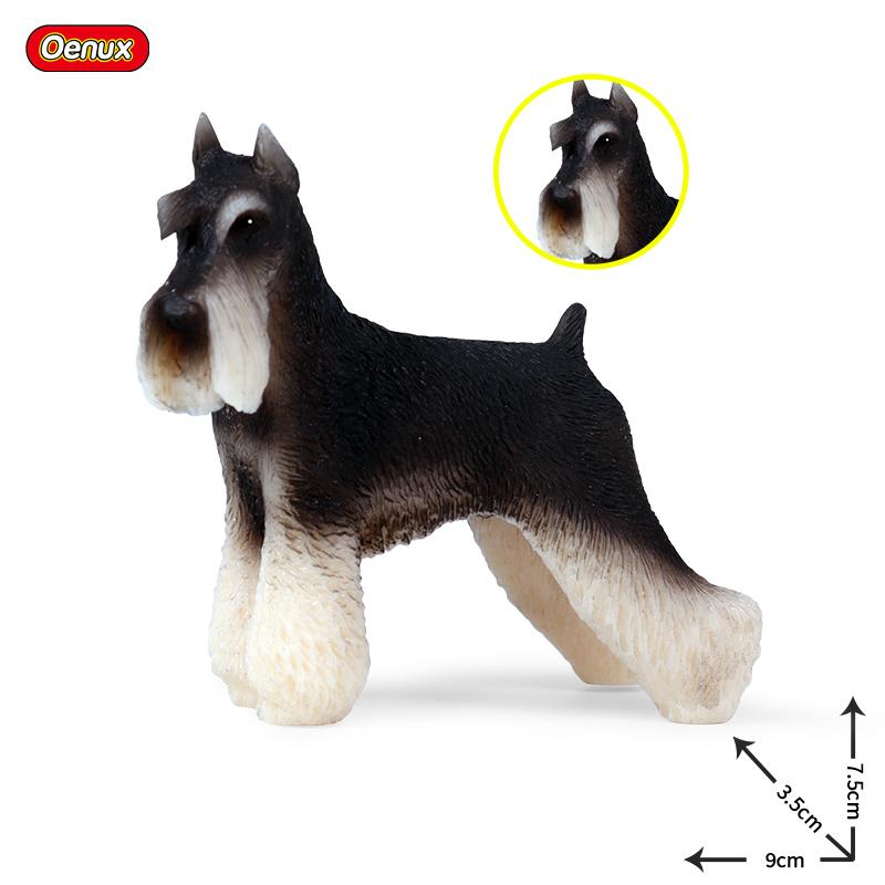 Oenux New Farm Dogs Pet Figurines Rottweiler Collie Huskie Bulldog Schnauzer Model Action Figures Cute Home Decoration Kids Toy