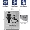 ADA-Mark Modern Restroom Sign for Business - 2PK ADA Compliant Braille Bathroom Sign with Easy tallation - 6" W x 8" H
