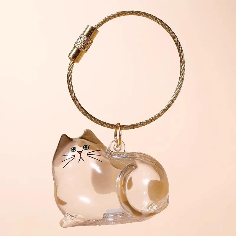 Golden Retriever Puppy Keychain Charm: Cute Transparent Storage Pendant for Backpacks & Bags