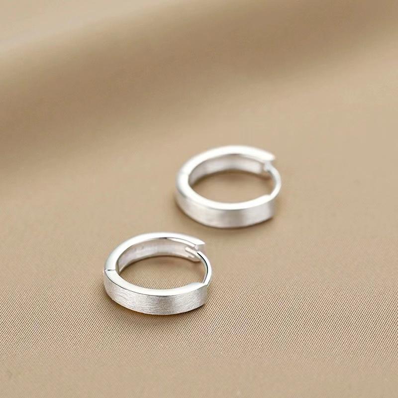 New 925 Sterling Silver Round Earrings Cool Charm Simple Style Earrings Beautiful Jewelry for Women Birthday Party Gift