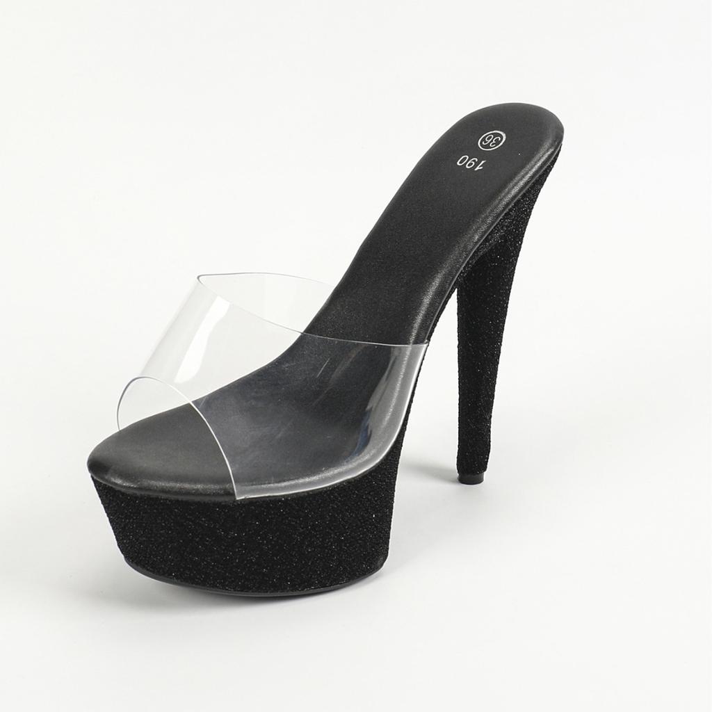 Damskie Sandały na Platformie Jesień Klub Nocny Seks Wodoodporne Stół Rzymskie Usta Ryby Dama Super Wysokie Obcasy Kapcie LFD-8662-4