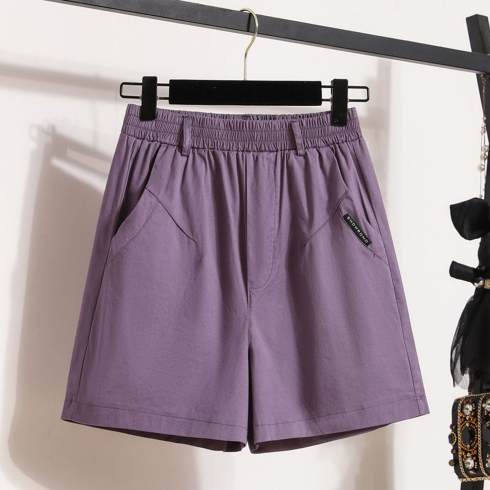 

Dimanaf Большие размеры женские брюки летние короткие джинсы эластичный пояс джинсовая ткань базовые фиолетовые женские модные свободные брюки большого размера 5XL фиолетовый