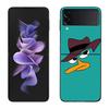 Cartoon Perry The Platypus Phone Case For Samsung Z Flip 7 6 5G Galaxy Z Flip 5 4 3 Black Hard Cell Cover Luxury PC Shell Coque