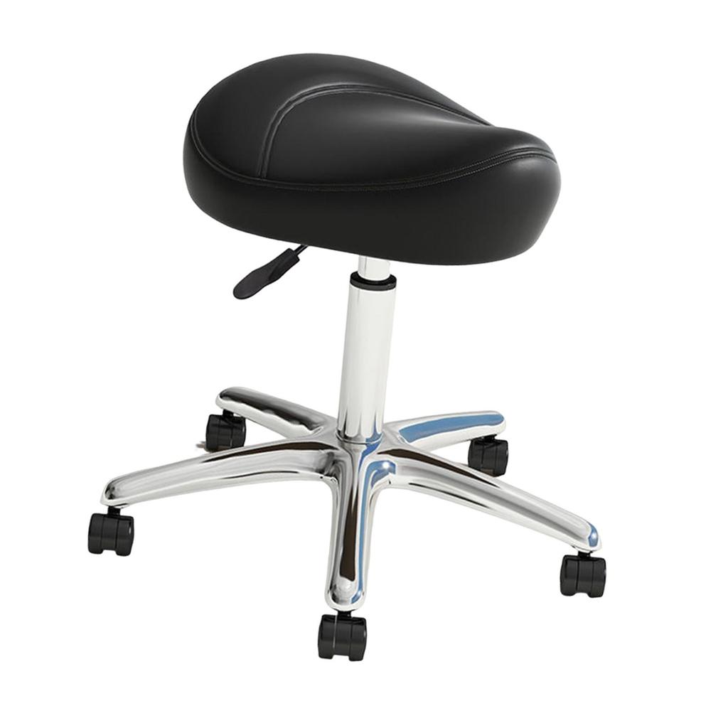 Heavy Duty Swivel Rolling Stool PU Leather Adjustable Chair for Studio Massage Bar Salon Work Station