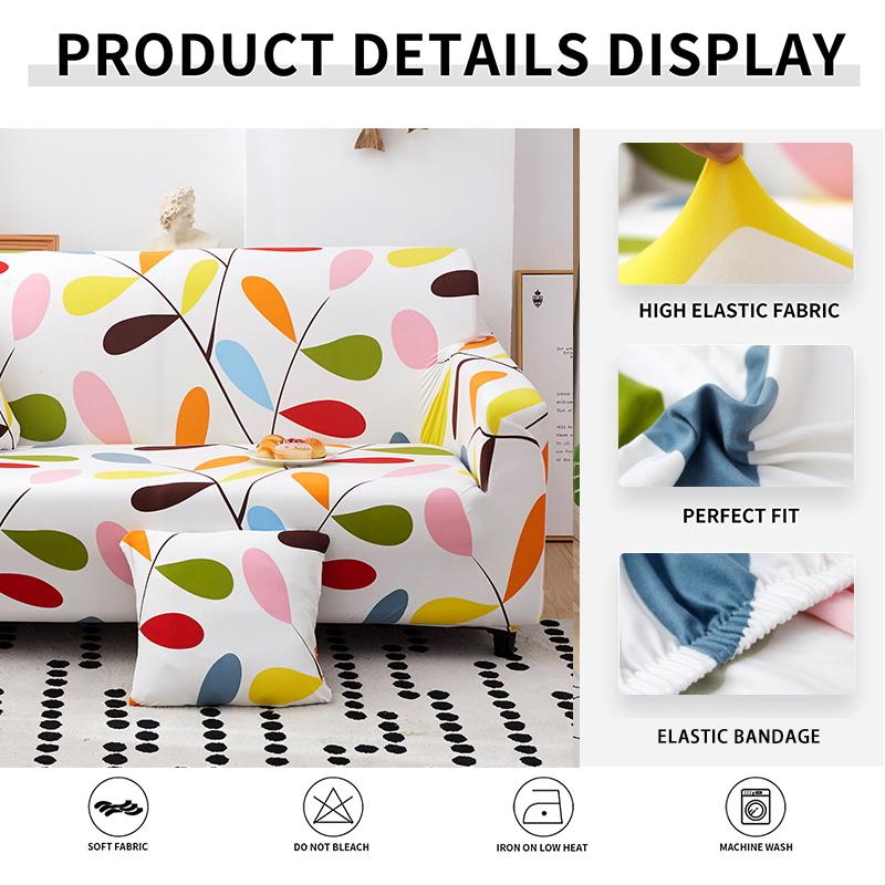 Bedruckter Sofabezug, Stretch-Couchbezüge, Loveseat-Schonbezüge für 2-Sitzer-Kissen, Couch, waschbar, Wohnzimmer-Möbelschutz