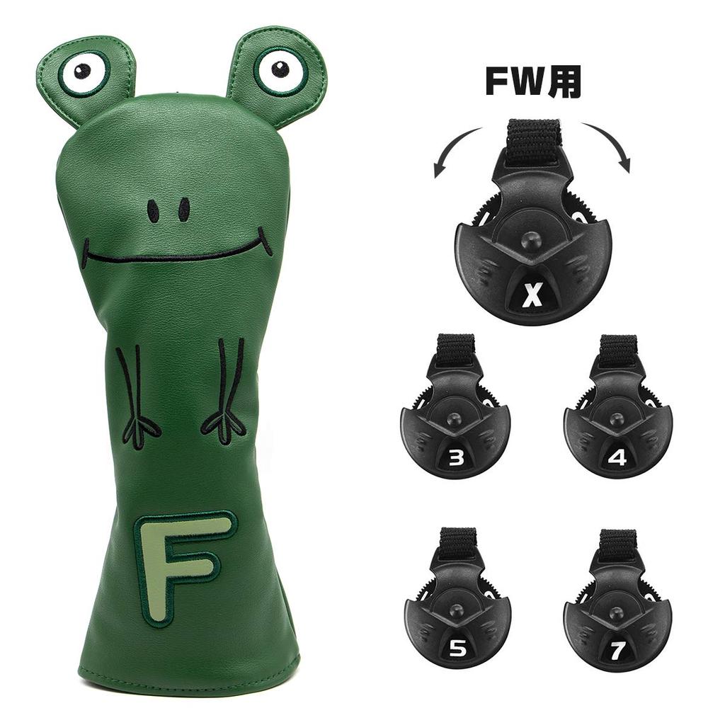 Golf Wood Cover Frog Style Golf Head Cover Set Golf Driver Cover Head Cover for Fairway Hybrids Made of Premium Leather Aliennana Popular Golf Head