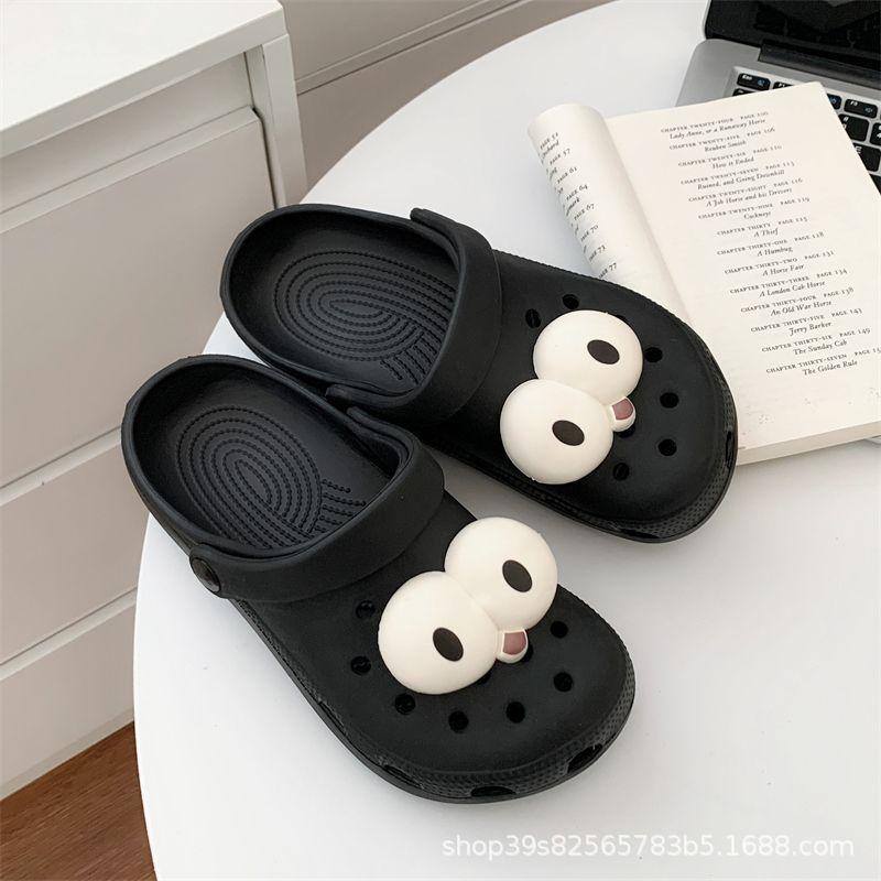 Chiapa Dog Hole Shoes Women's Summer Wear Big-eared Dog Kulomian New Versatile Beach Toe Shoes