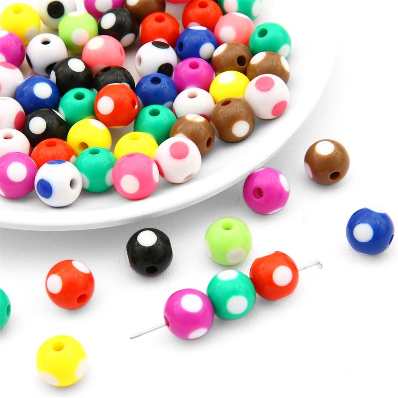530Pcs Acrylic Beads Colored Balls Loose Spacer Beads For Diy Jewelry Finding Making
