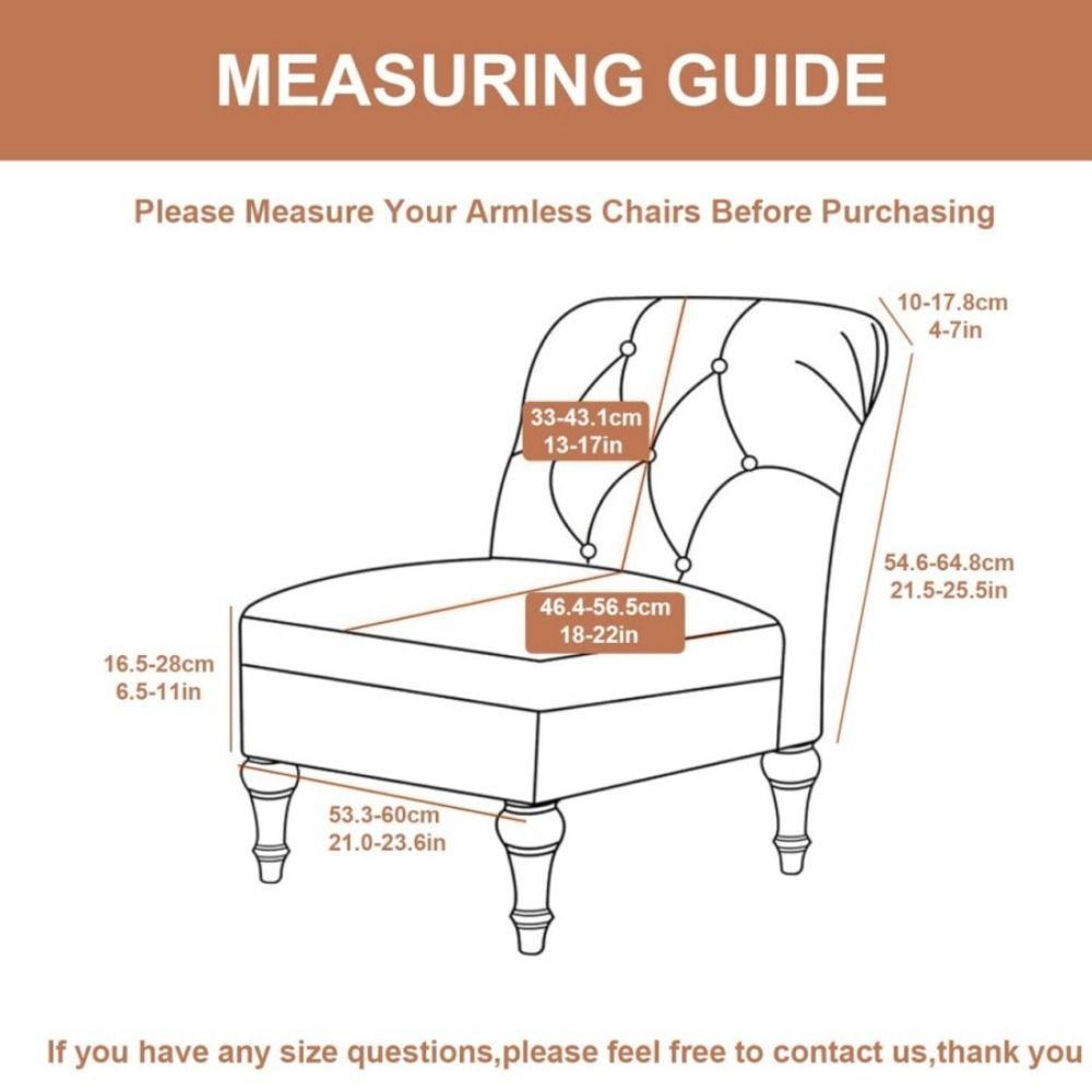 Washable Armless Chair Cover Single Seat Chair Dust Cover Durable Chair Slipcover  For Dining Room