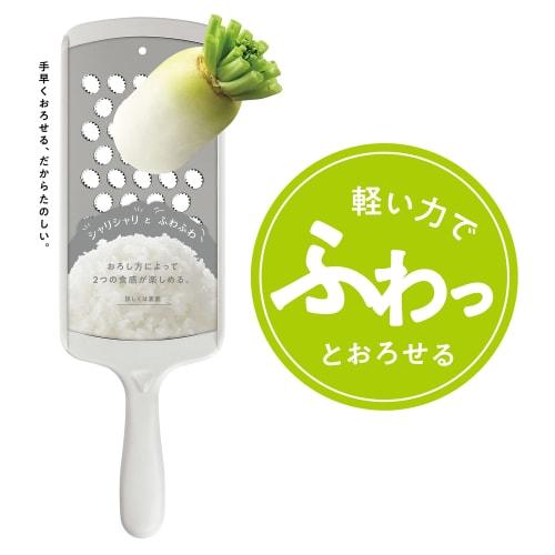Takagi Kanesada Vegetable Cut Stainless Steel Grater, Dishwasher Safe, Easy-to-Grip Handle, Great for Grating Daikon Radish and Condiments, Made In Ja