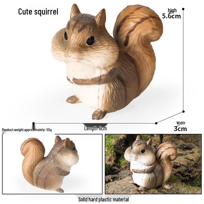 Solid Cute Animal Models: Squirrel, Shiba Inu, Teddy, Hamster, Panda, Flying Squirrel Car/Desktop Ornaments
