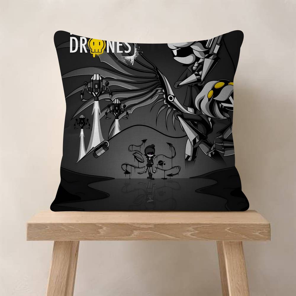 MMurder DDrones Whitepaper Game Pillow Cover Sofa Cushion Cover Home Room Decoration Children Gift