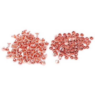 100 Stück Doppelnieten Roségold Rund Eisen Nieten Nieten für Geldbörse Taschen Handtaschen Schuhe Gürtel Lederhandwerk DIY
