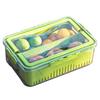 Food Storage Box Snack Box Container with Lid Large Capacity BPA Free Transparent Design Easy to Clean Divided Serving Tray