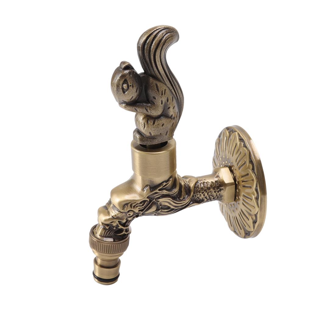 Water Faucet Copper Tap G1/2 Female Thread Home Decoration for Sink Basin Bathroom Squirrel and