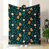 Cozy Christmas Gingerbread for Man Throw Blanket - Soft Flannel, Reversible, Perfect for Couch, Bed, Office, and Travel - Unique