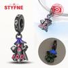Genuine copper Luminous Halloween Charm Bead Charms Zombie Skeleton Dangle Bead Compatible With Authentic Bracelets Do It Yourself Fine Jewellery Gift