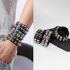 Gotisches Harajuku Nietenarmband Schwarzes Pu-Lederarmband Für Damen Herren Vintage Punk Breite Armreifen Schmuck