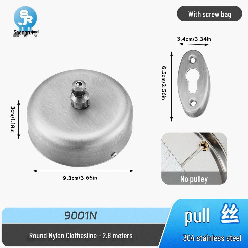 304 Stainless Steel Retractable Clothesline - No-Drill, Invisible Wall Mount, Indoor Nylon Drying Rope