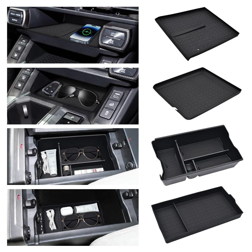 Toyota RAV4 60 Series Drive Only Center Console Tray Interior Mat Center Retaining Space Mat Wireless Charging Silicone Pad (2026) Right-Hand 4-Piece