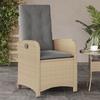 VidaXL Reclining Garden Chair Cushions Mixed Beige Poly Rattan 365165