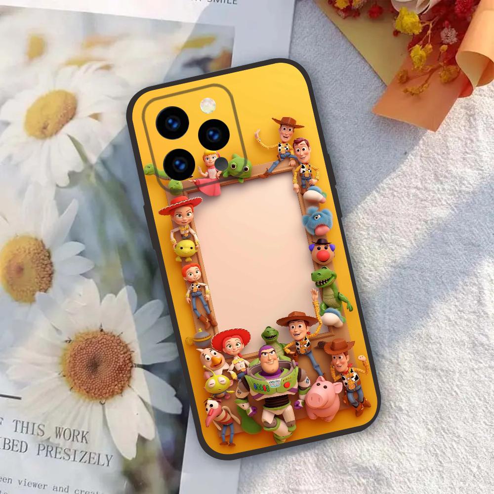 1PC Cartone T-Toy S-Story Custodia per Telefono Silicone Morbido Per iPhone 16 15 14 13 12 11 X XR Plus Pro Max Plus