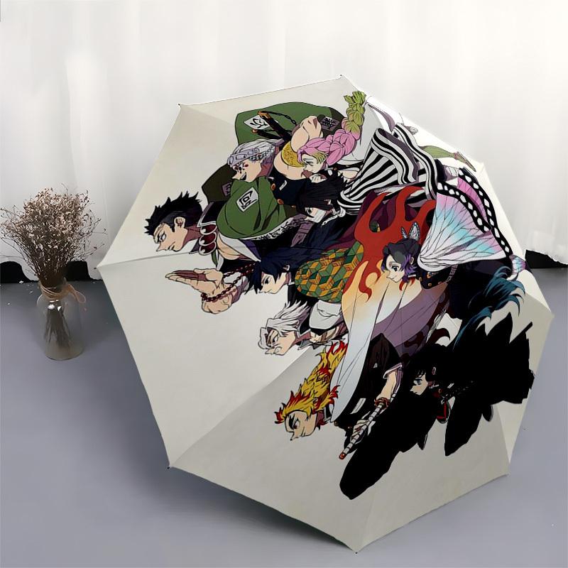 1pc Demon Slayer Characters Outdoor Umbrella - Automatic Opening/Closing - Portable 3-Fold Design - 8 Bone Iron Frame - Festival Gift - Suitable