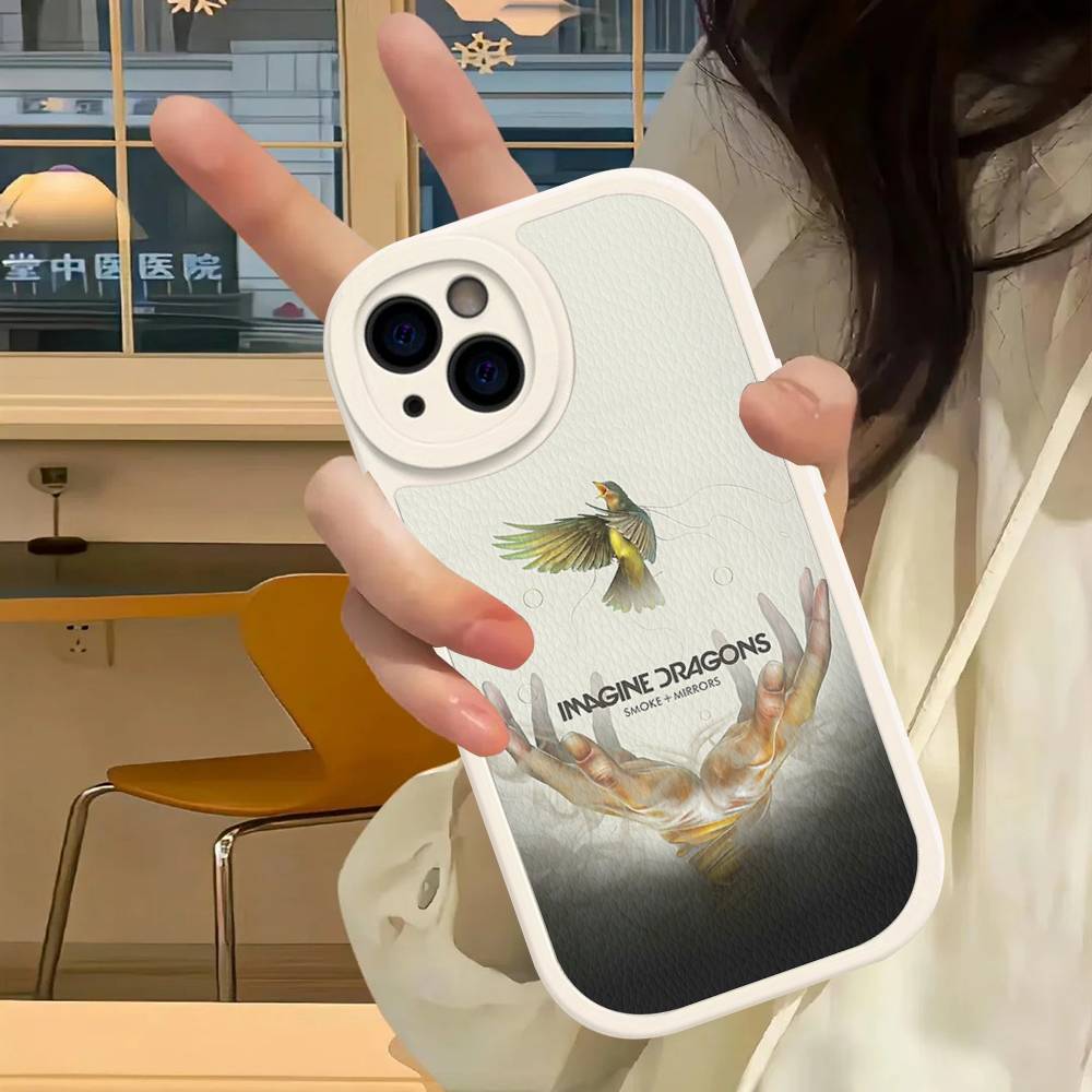 Popular Band I-Imagine D-Dragons Leather Phone Case For IPhone 16 15 14 Pro Max Plus 13 12 11 Silicone Cover