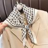Silk Scarf Women's New Decorative High-end Small Square Scarf Versatile Trend Imitation Silk Scarf Tied Bag Streamer Thin Scarf